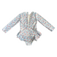 Girls long sleeve togs - Blue small floral