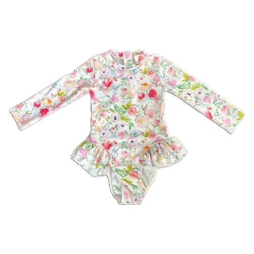 Girls long sleeve togs - Watercolour